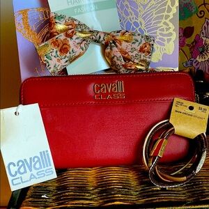 Cavalli Class*Leather Wallet Sleek Design including 10 Cars holders& FREE 💝 GIFT